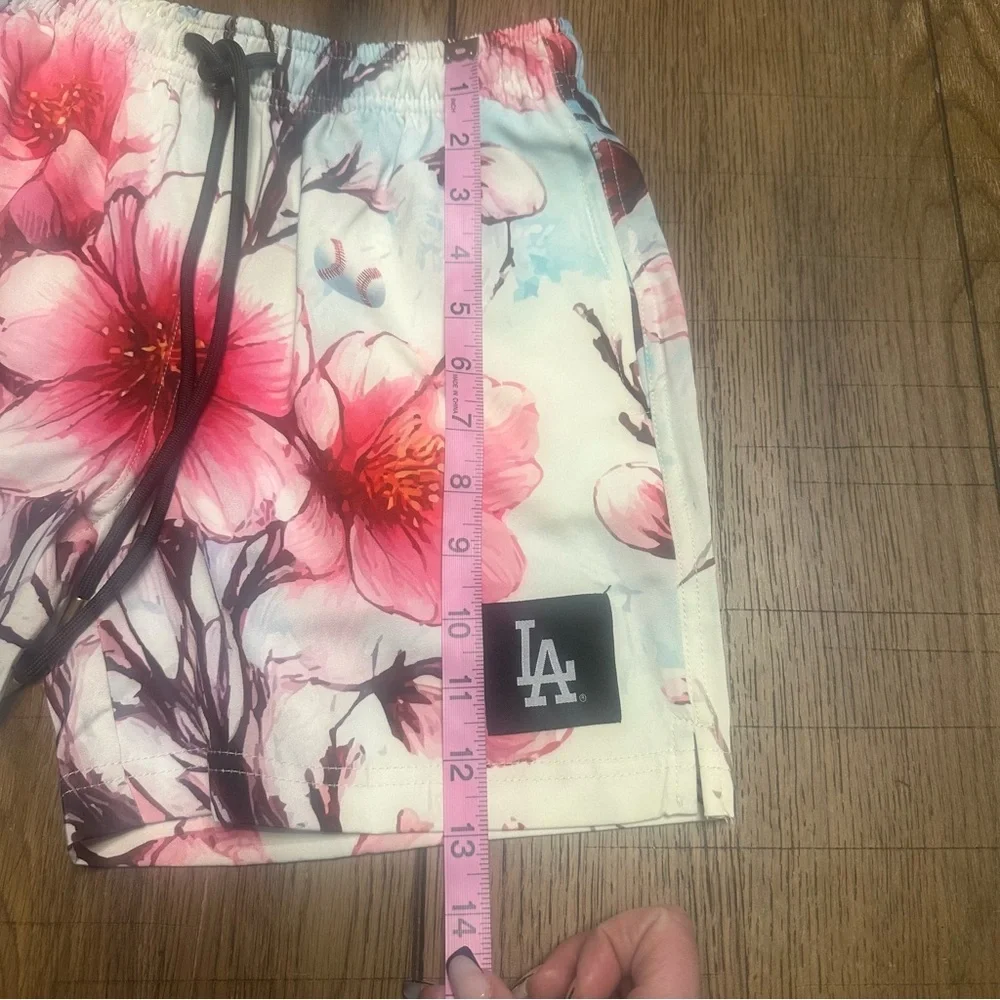 Cherry Blossom Baseball Diamond Lux Satin Youth Size Sm S- LA Dodgers NWT - Picture 5 of 7